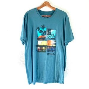 Oakley Teal Graphic Short Sleeve Shirt XXL